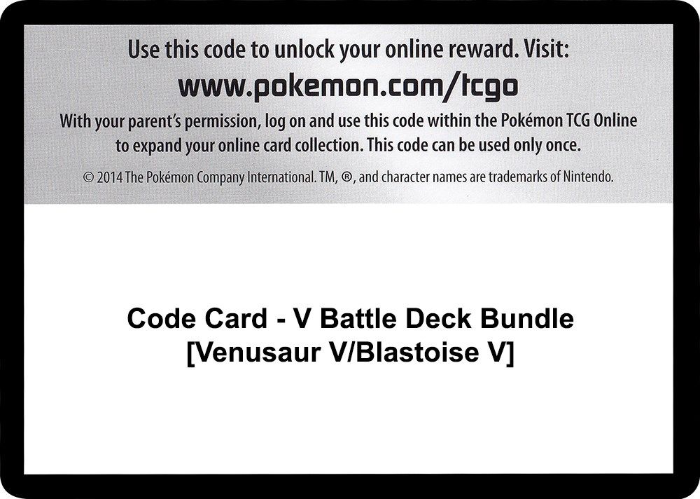 Code Card - V Battle Deck Bundle [Venusaur V/Blastoise V] — Miscellaneous Cards & Products