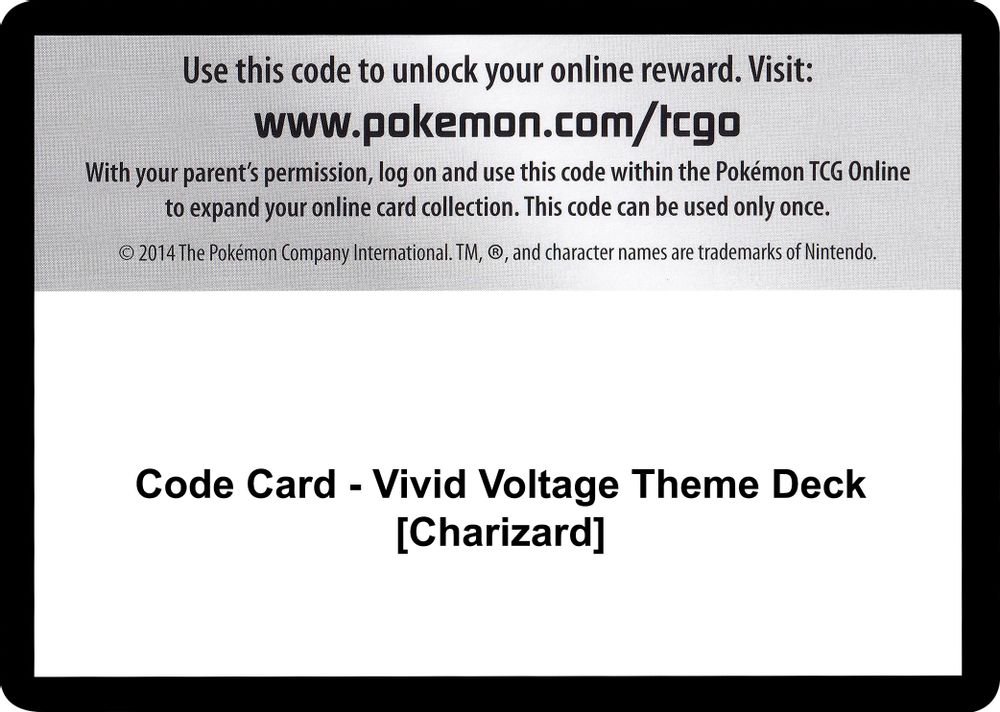 Code Card - Vivid Voltage Theme Deck [Charizard] — SWSH04: Vivid Voltage