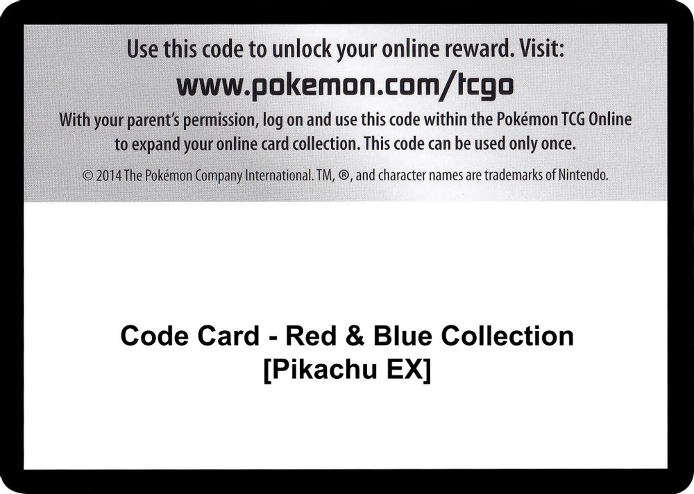Code Card - Red & Blue Collection [Pikachu EX] — Generations