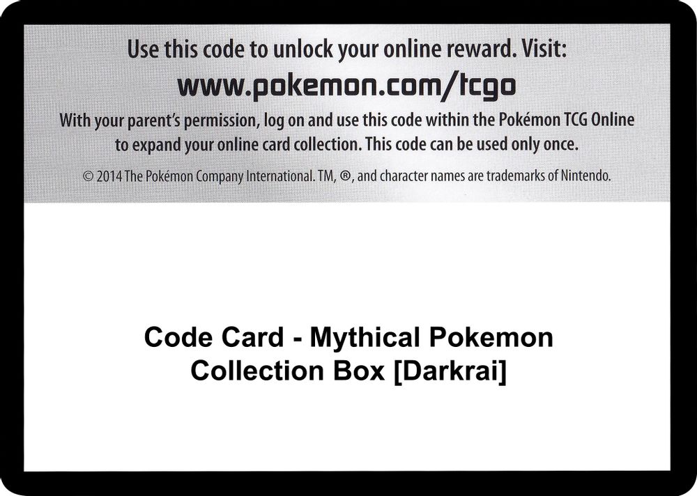 Code Card - Mythical Pokemon Collection Box [Darkrai] — Generations