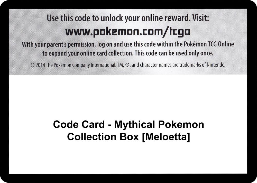 Code Card - Mythical Pokemon Collection Box [Meloetta] — Generations