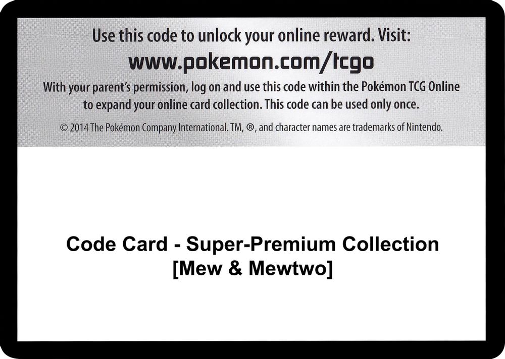 Code Card - Super-Premium Collection [Mew & Mewtwo] — Generations