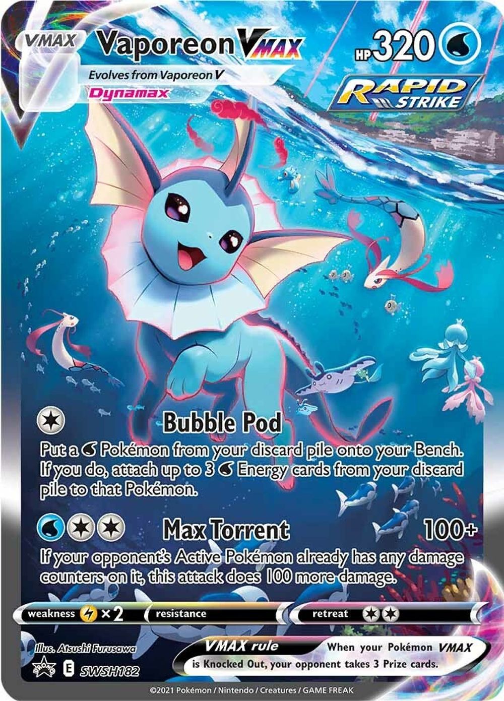 Vaporeon VMAX - SWSH182 — SWSH: Sword & Shield Promo Cards