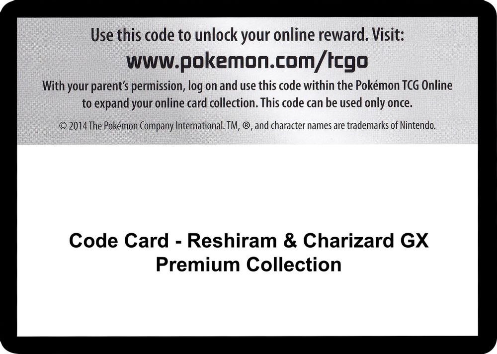 Code Card - Reshiram & Charizard GX Premium Collection — Miscellaneous Cards & Products
