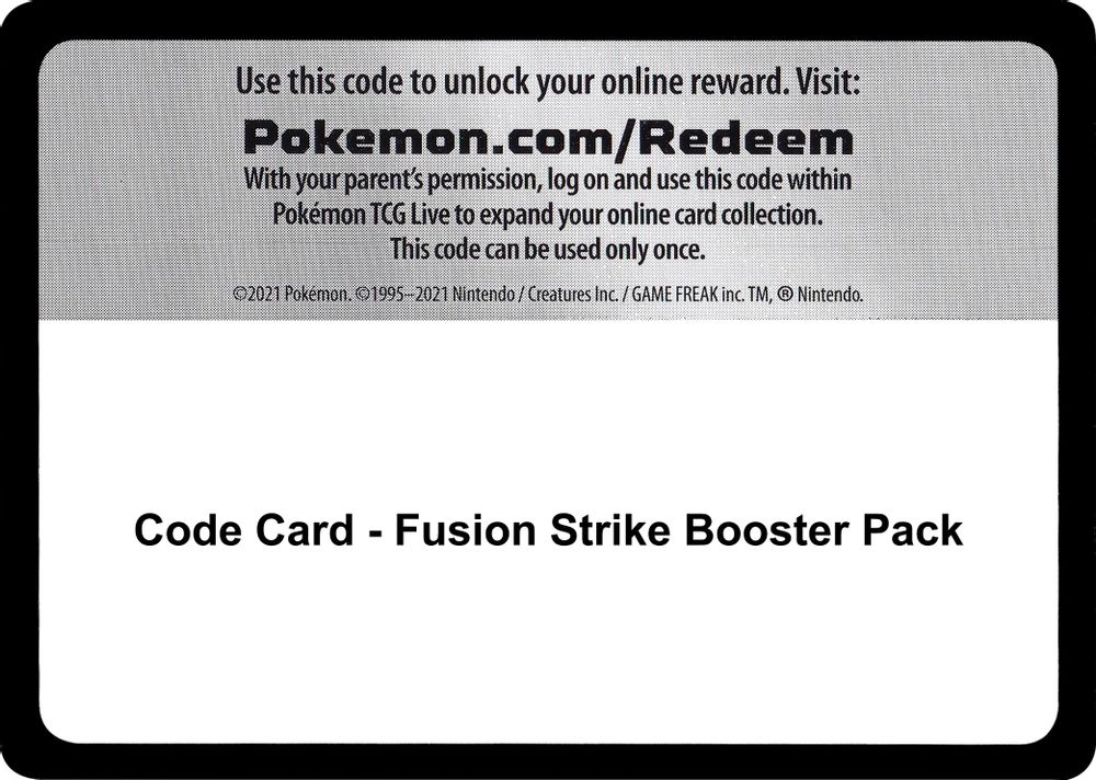 Code Card - Fusion Strike Booster Pack — SWSH08: Fusion Strike