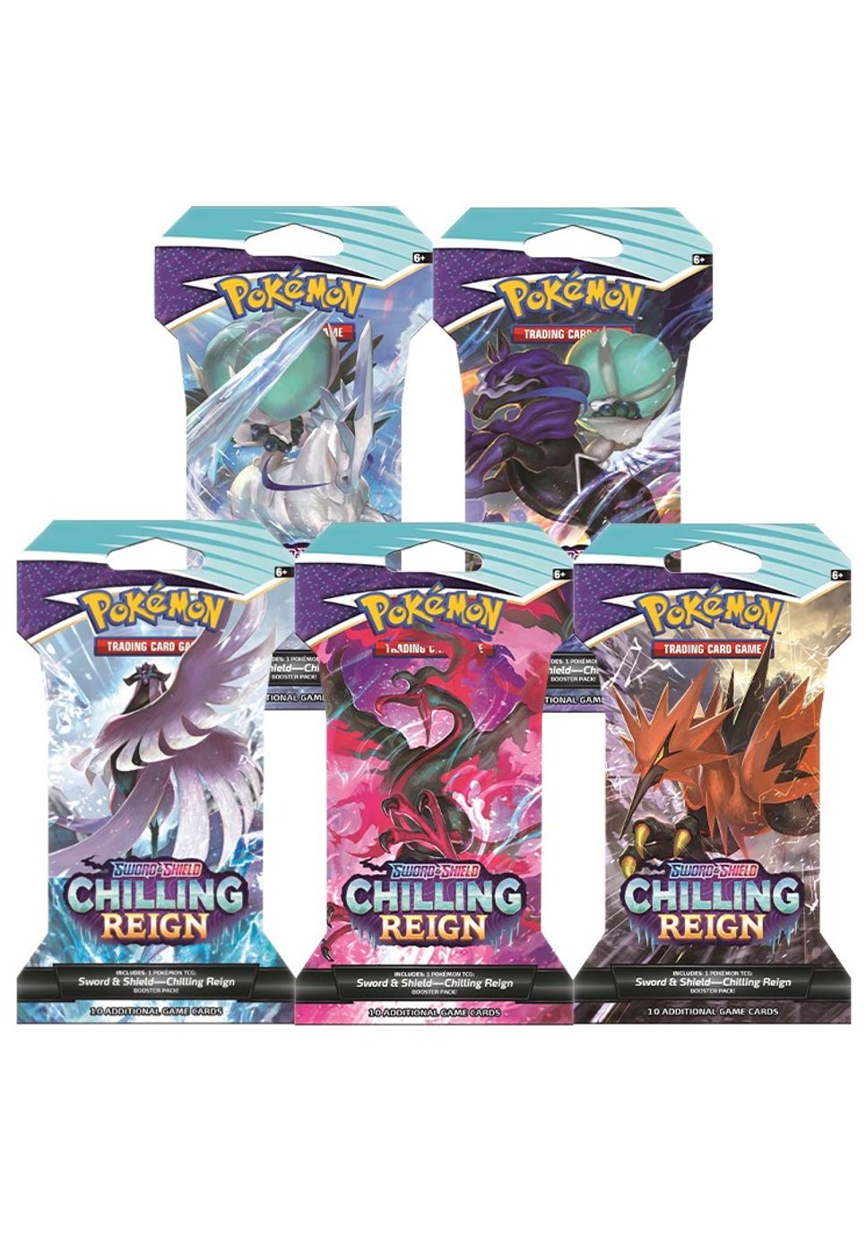 Chilling Reign Sleeved Booster Pack Art Bundle [Set of 5] — SWSH06: Chilling Reign