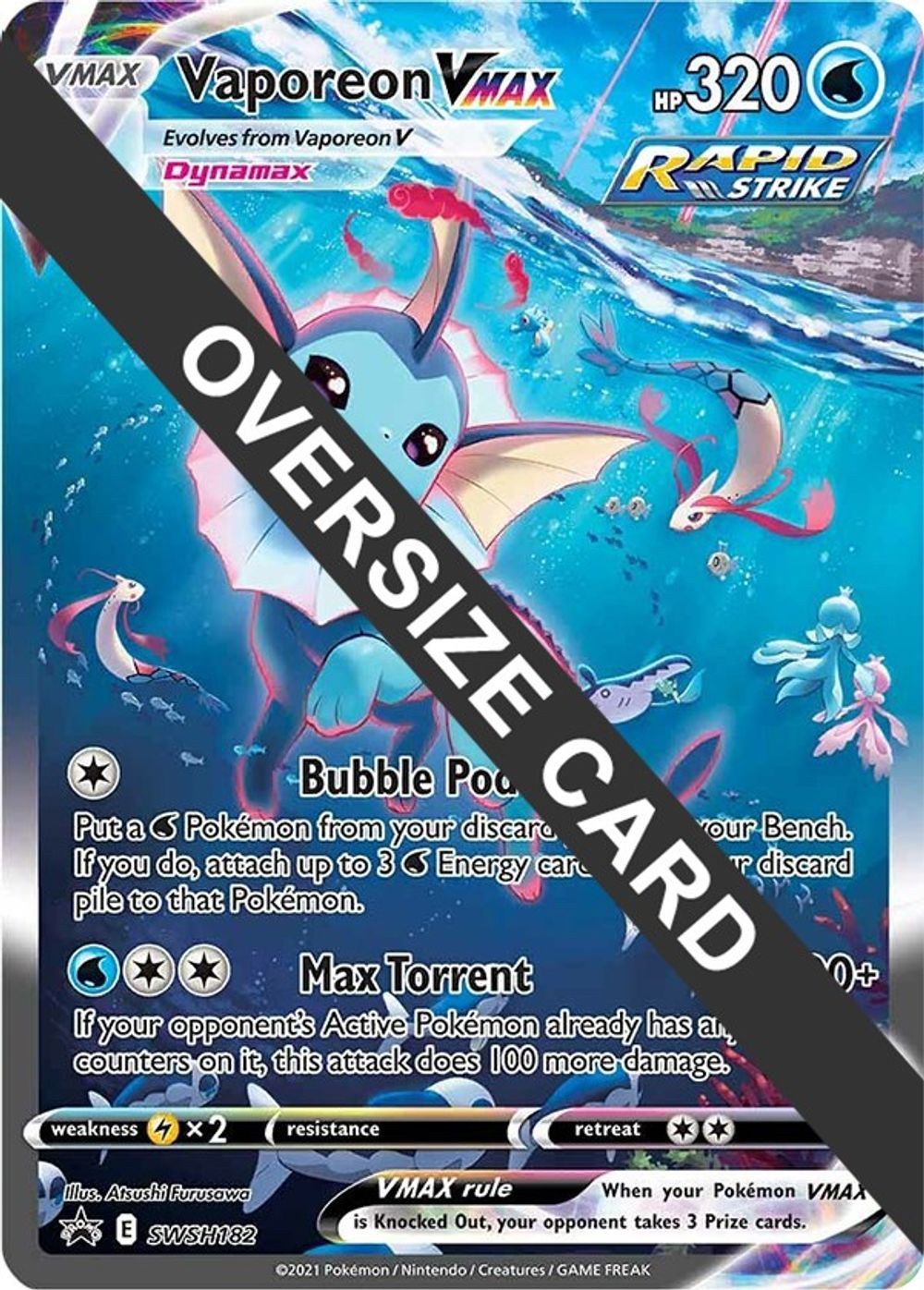 Vaporeon VMAX - SWSH182 — Jumbo Cards