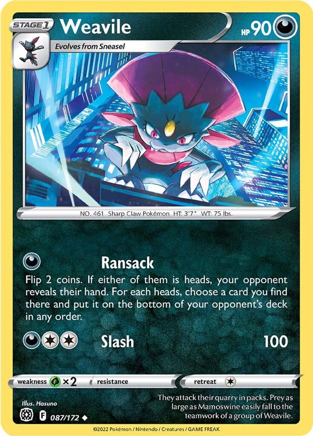 Weavile — SWSH09: Brilliant Stars