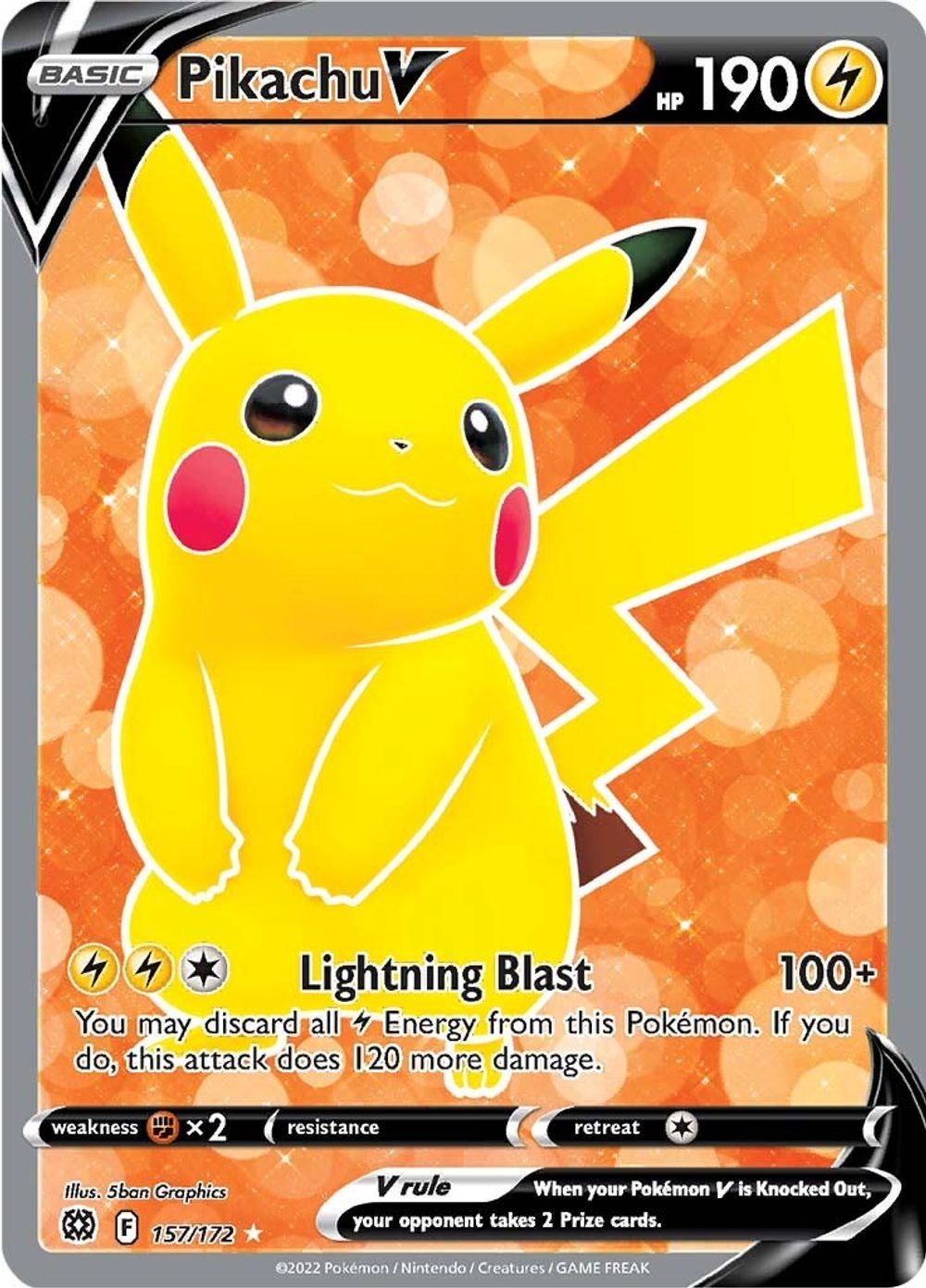 Pikachu V (Full Art) — SWSH09: Brilliant Stars
