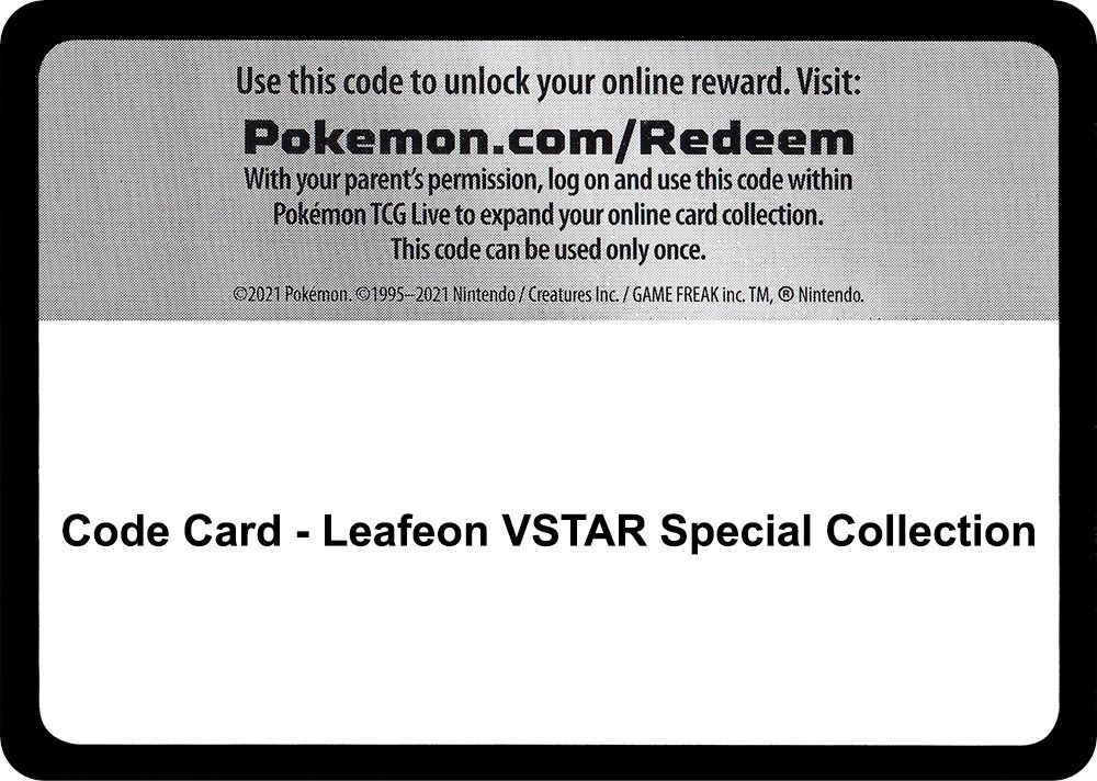 Code Card - Leafeon VSTAR Special Collection — SWSH09: Brilliant Stars