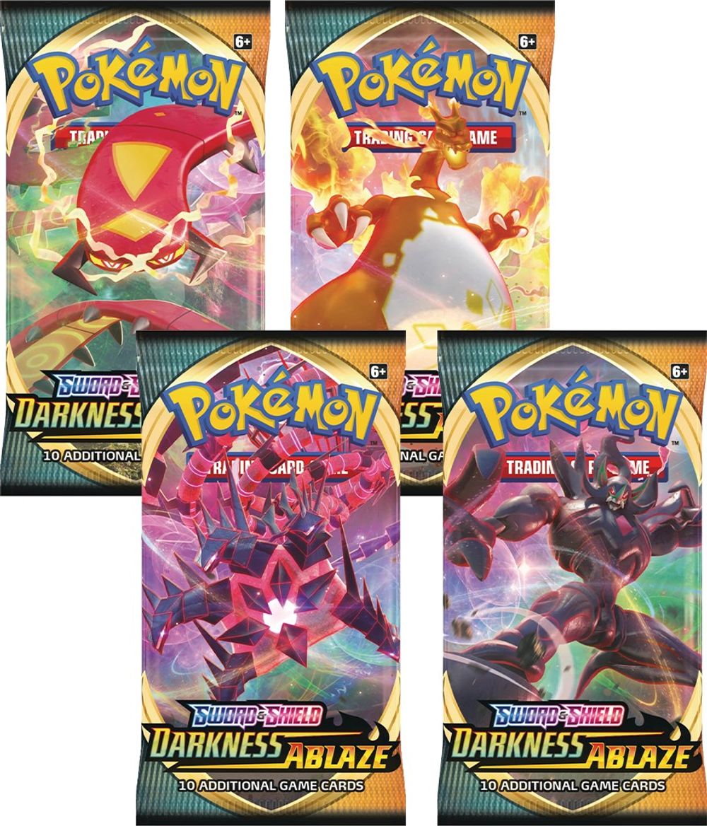 Darkness Ablaze Booster Pack Art Bundle [Set of 4] — SWSH03: Darkness Ablaze