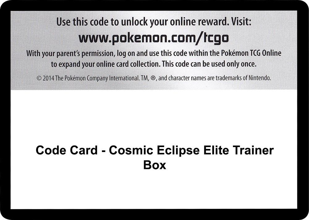 Code Card - Cosmic Eclipse Elite Trainer Box — SM - Cosmic Eclipse
