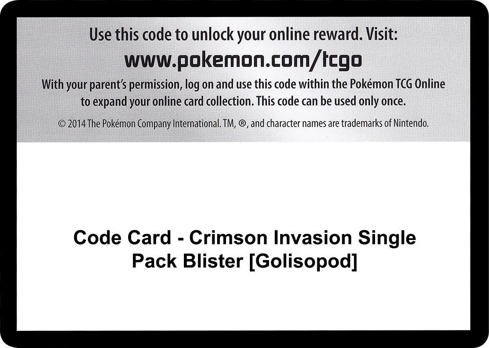 Code Card - Crimson Invasion Single Pack Blister [Golisopod] — SM - Crimson Invasion