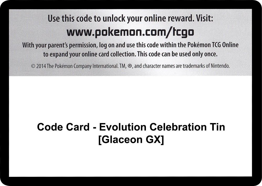 Code Card - Evolution Celebration Tin [Glaceon GX] — SM - Celestial Storm
