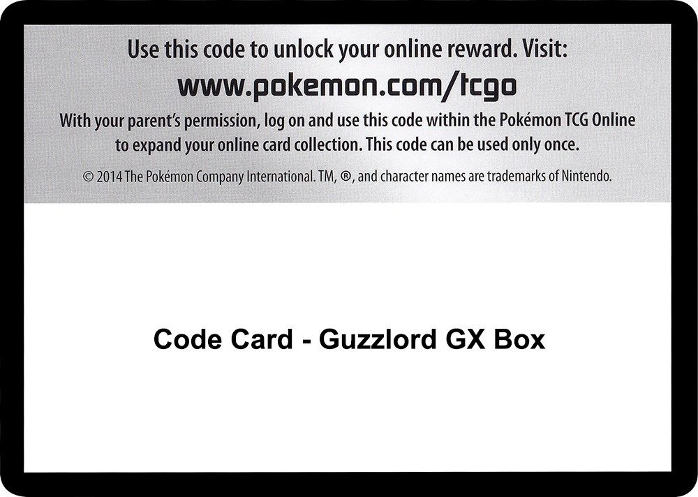 Code Card - Guzzlord GX Box — SM - Crimson Invasion