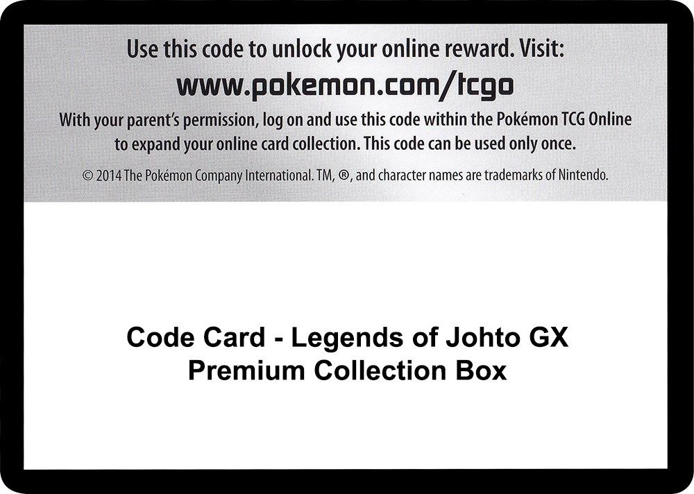 Code Card - Legends of Johto GX Premium Collection Box — SM - Ultra Prism