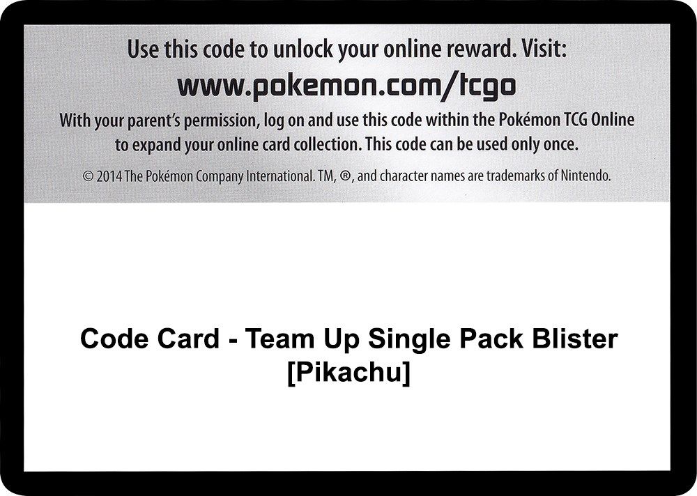 Code Card - Team Up Single Pack Blister [Pikachu] — SM - Team Up