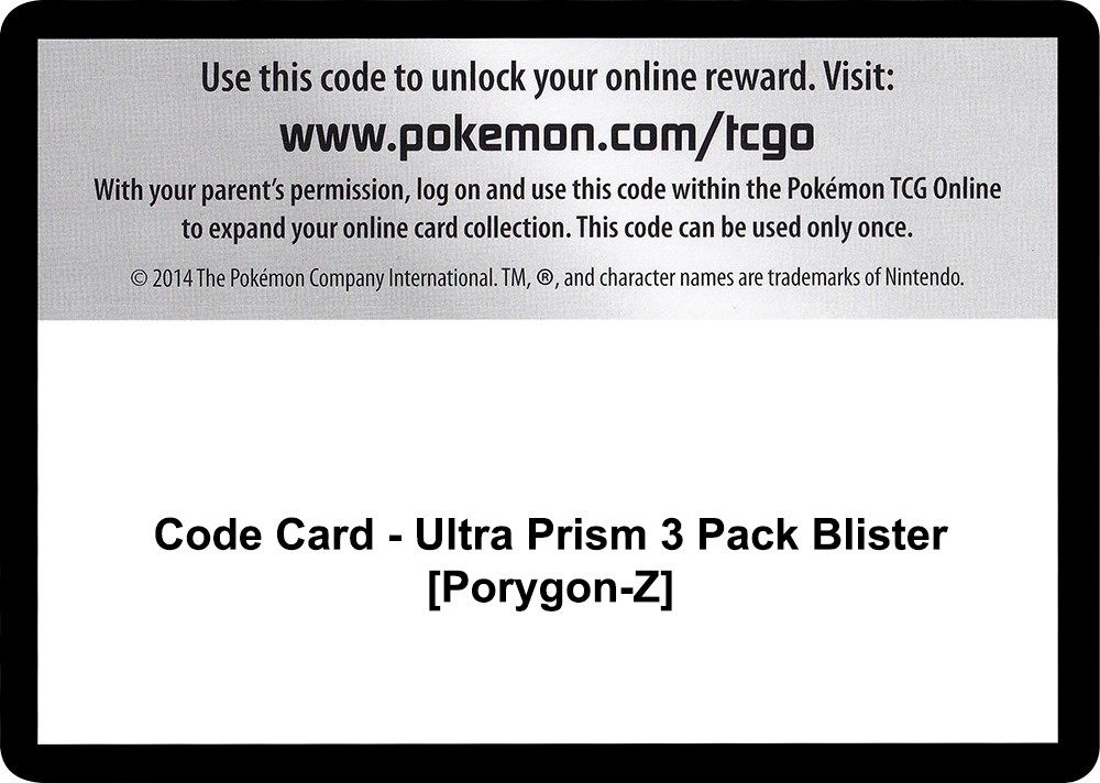 Code Card - Ultra Prism 3 Pack Blister [Porygon-Z] — SM - Ultra Prism