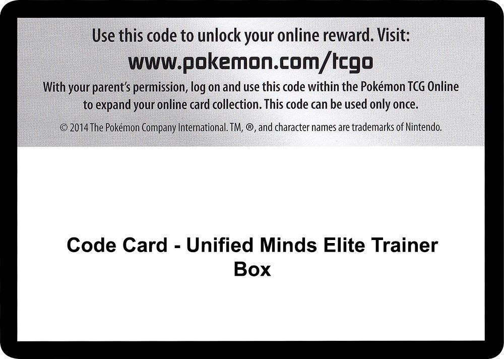 Code Card - Unified Minds Elite Trainer Box — SM - Unified Minds