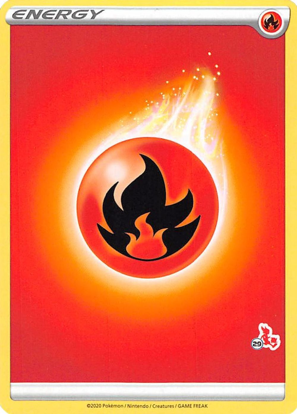 Fire Energy (#29 Cinderace Stamped) — Battle Academy 2022