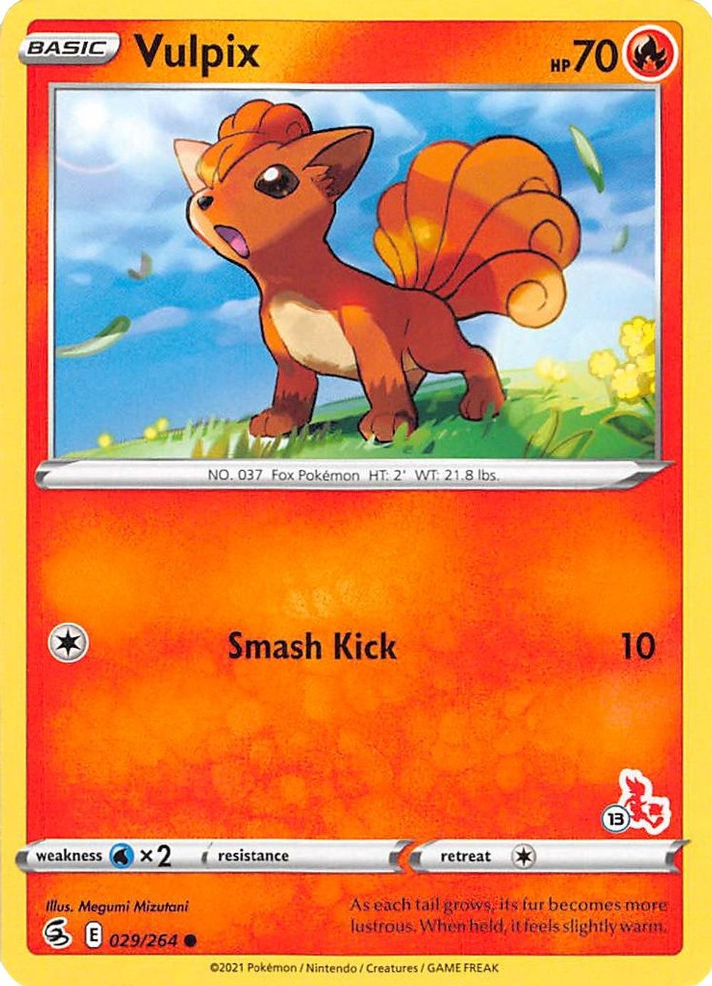 Vulpix - 029/264 (#13 Cinderace Stamped) — Battle Academy 2022