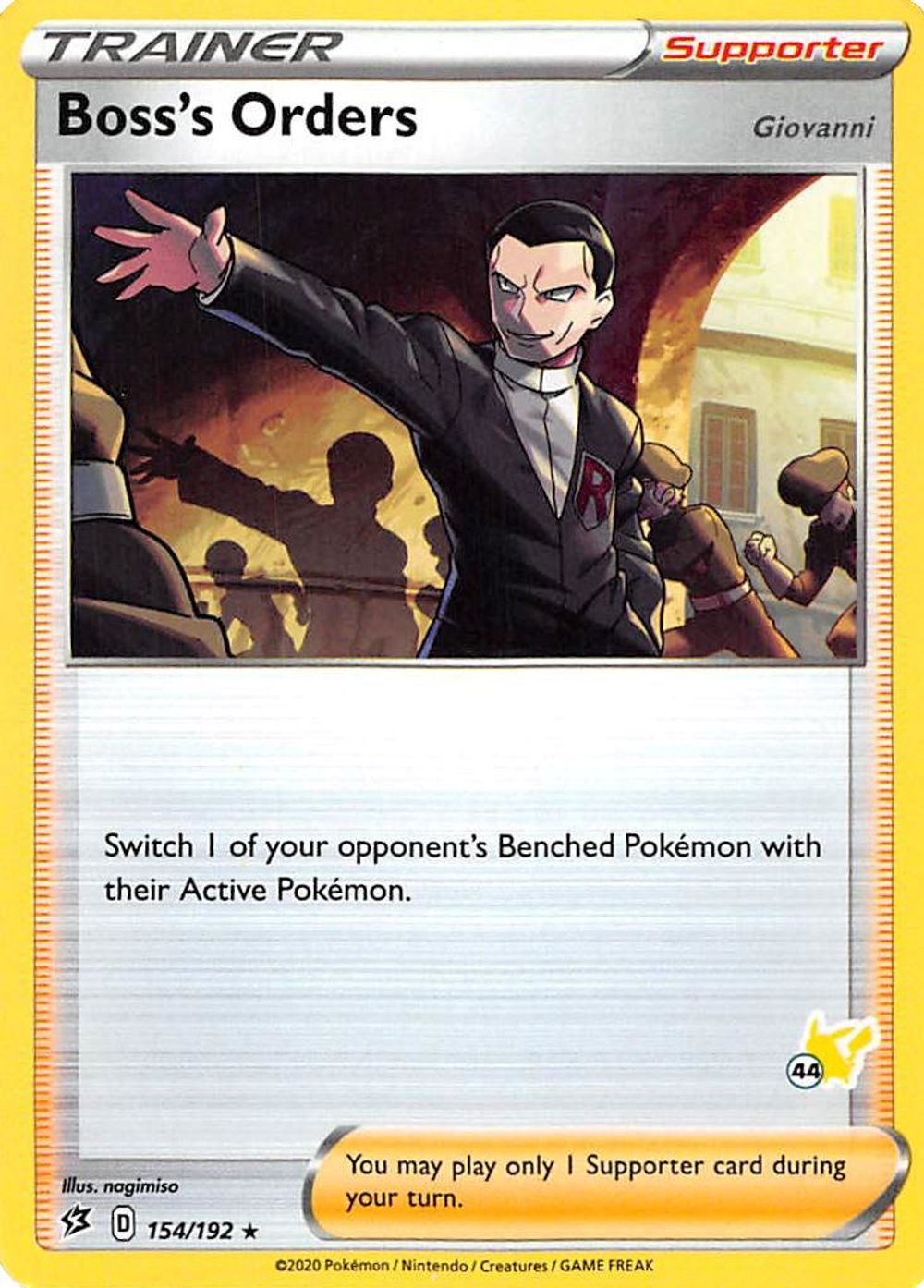 Boss's Orders - 154/192 (#44 Pikachu Stamped) — Battle Academy 2022