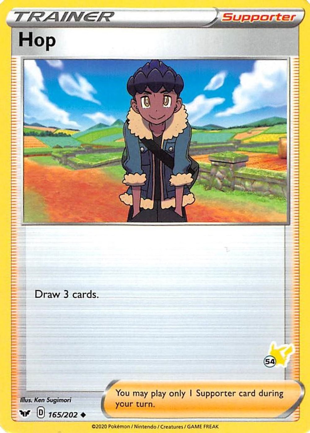 Hop - 165/202 (#54 Pikachu Stamped) — Battle Academy 2022