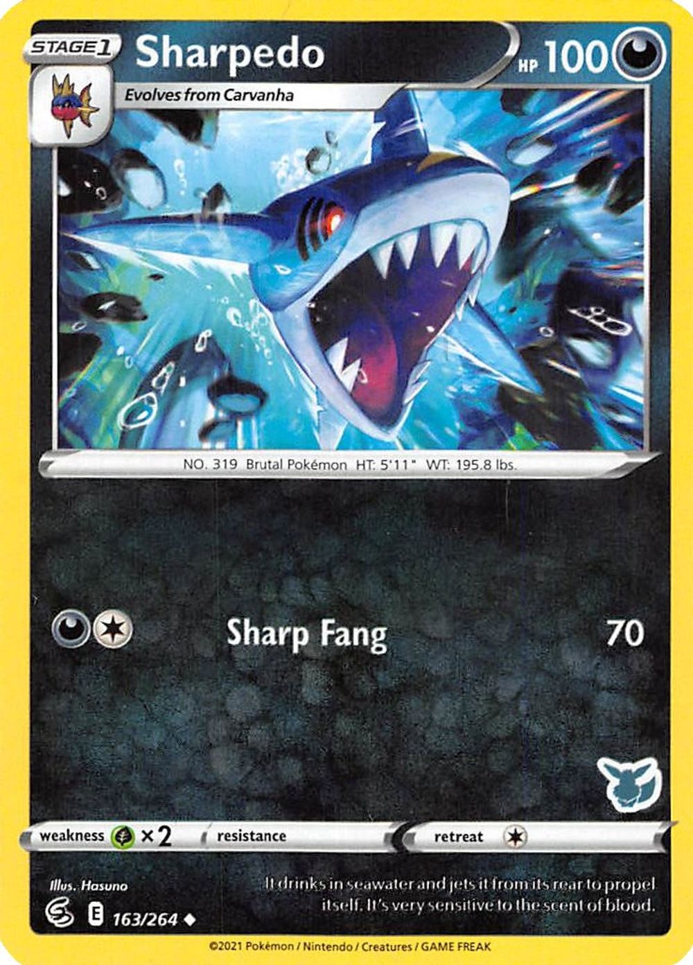 Sharpedo - 163/264 (Eevee Stamped) — Battle Academy 2022