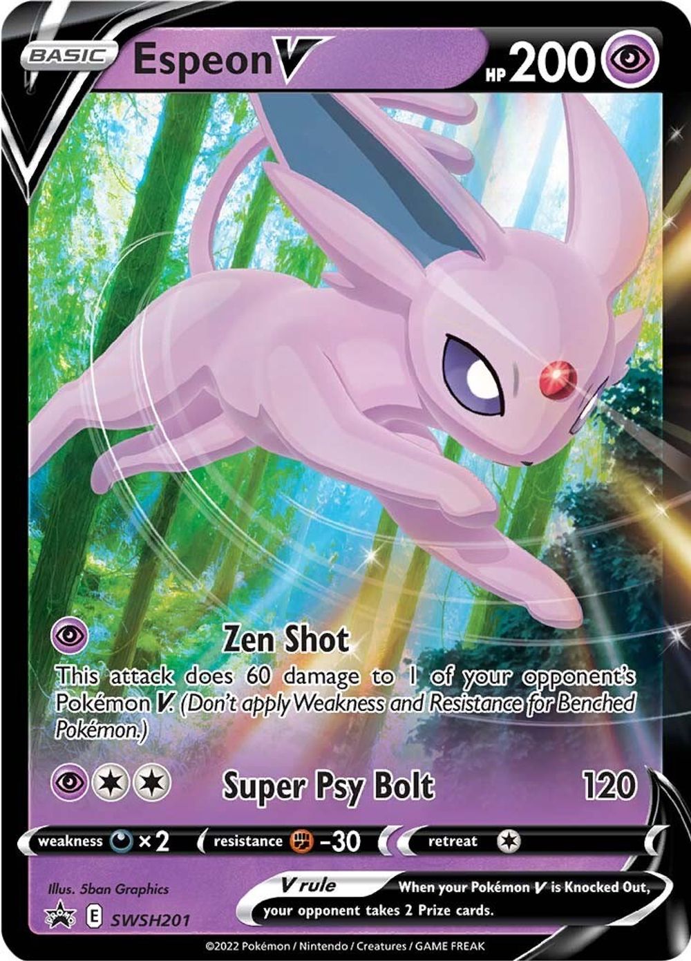 Espeon V - SWSH201 — SWSH: Sword & Shield Promo Cards