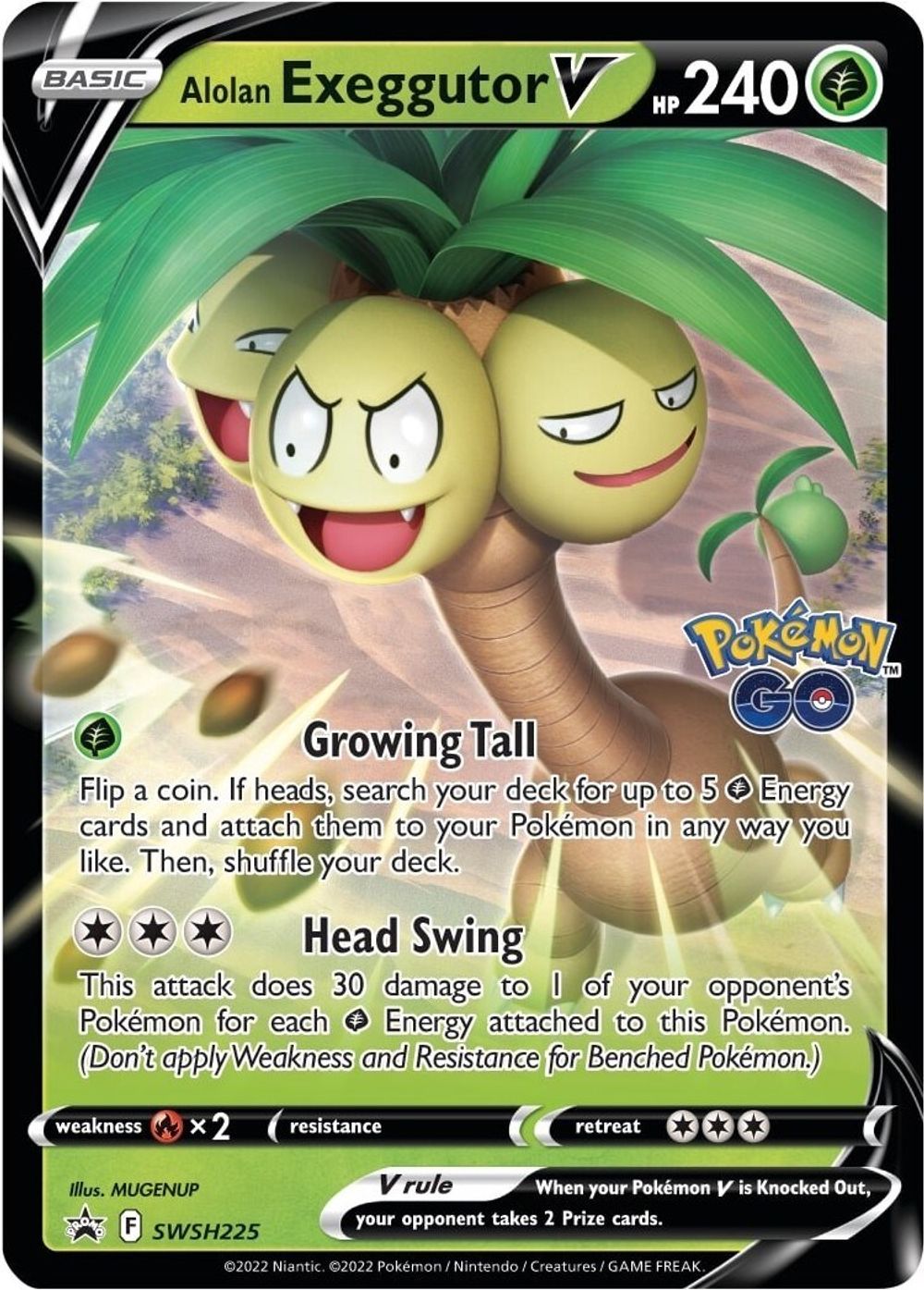 Alolan Exeggutor V - SWSH225 — SWSH: Sword & Shield Promo Cards