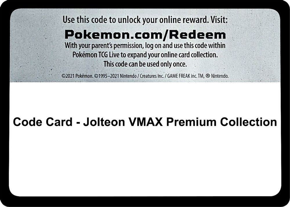 Code Card - Jolteon VMAX Premium Collection — Miscellaneous Cards & Products