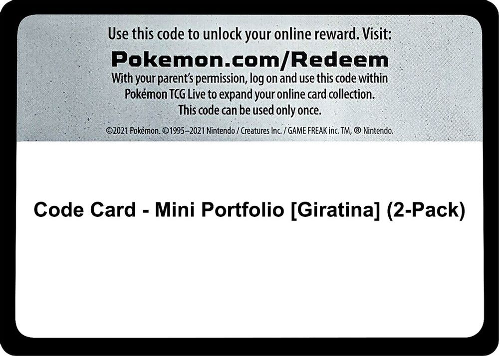 Code Card - Mini Portfolio [Giratina] (2-Pack) — Miscellaneous Cards & Products