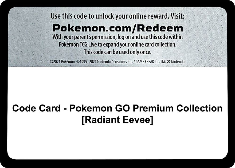 Code Card - Pokemon GO Premium Collection [Radiant Eevee] — Pokemon GO
