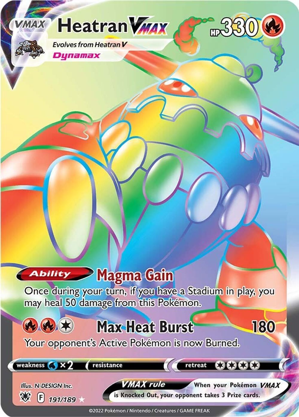 Heatran VMAX (Secret) — SWSH10: Astral Radiance