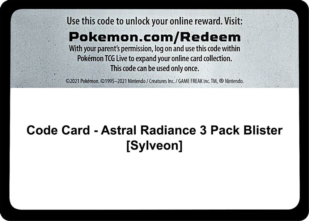Code Card - Astral Radiance 3 Pack Blister [Sylveon] — SWSH10: Astral Radiance