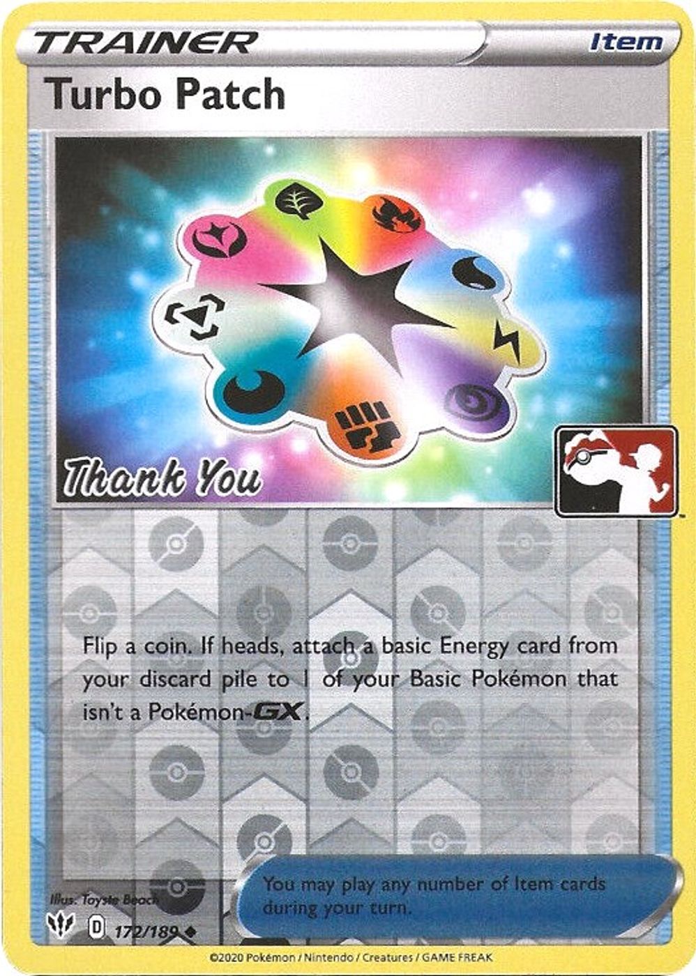 Turbo Patch - 172/189 (Pokemon League) [Thank You] — League & Championship Cards