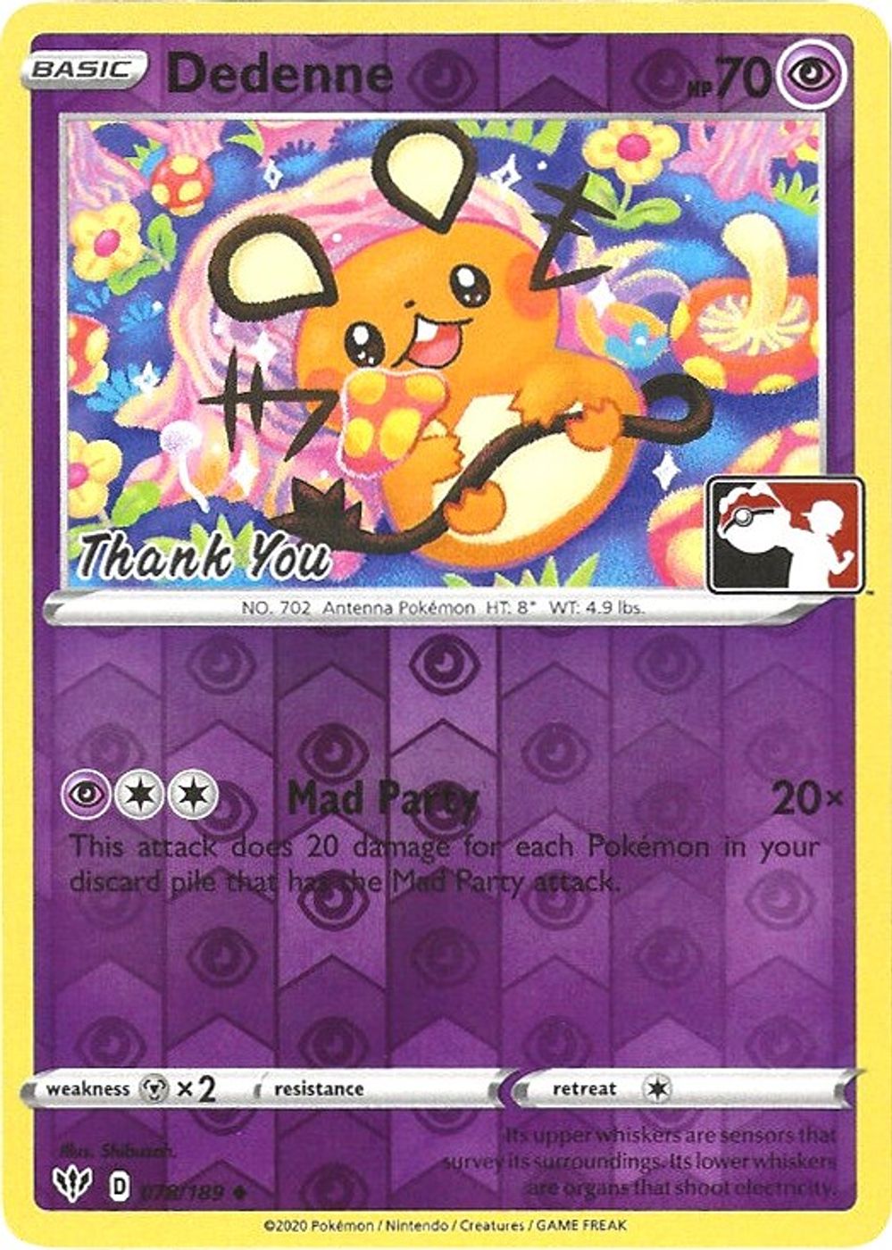 Dedenne - 78/189 (Pokemon League) [Thank You] — League & Championship Cards