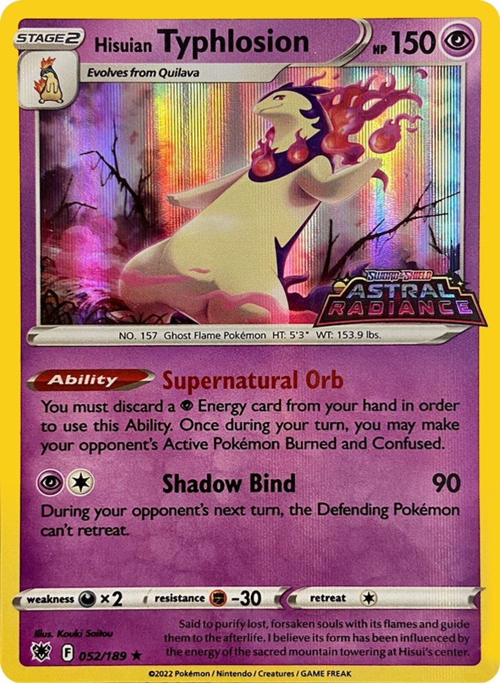 Hisuian Typhlosion - 052/189 (GameStop Exclusive) — Miscellaneous Cards & Products