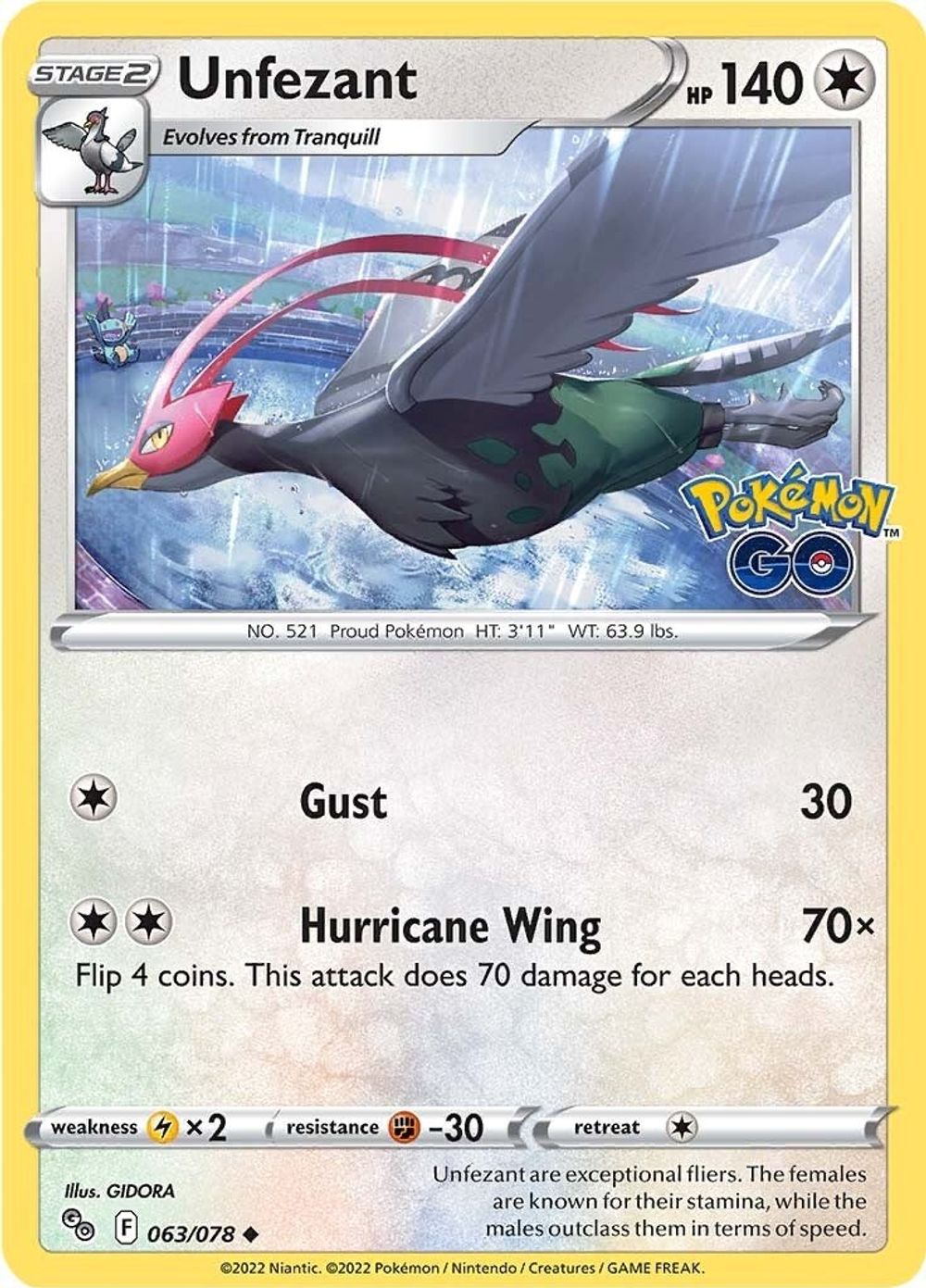 Unfezant — Pokemon GO