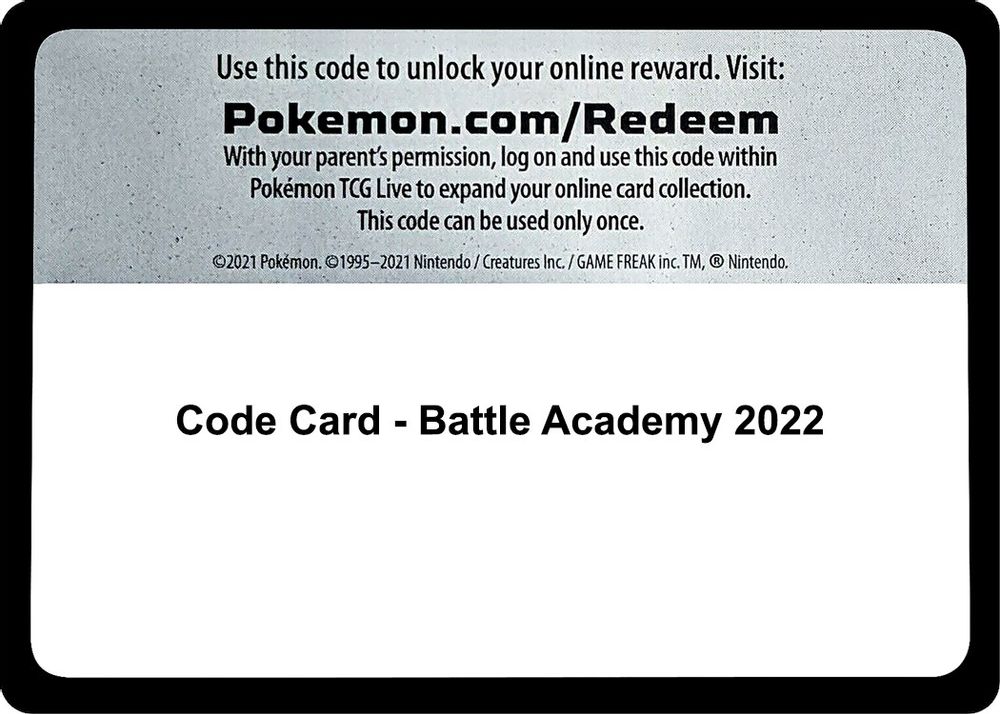 Code Card - Battle Academy 2022 — Battle Academy 2022