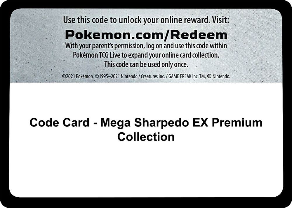 Code Card - Mega Sharpedo EX Premium Collection — SM Base Set