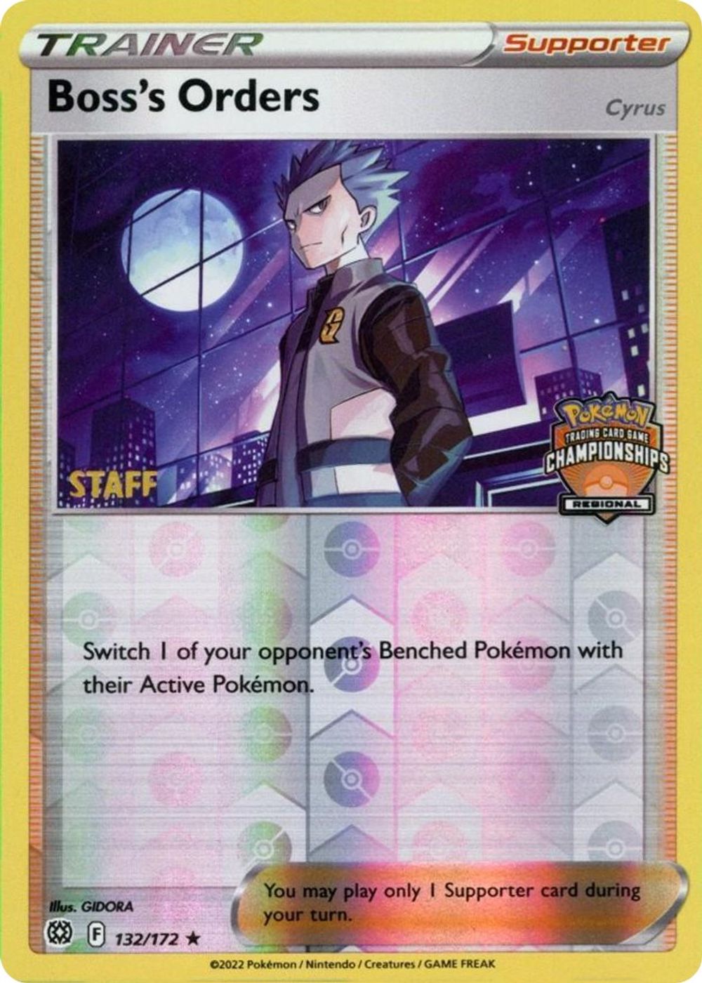 Boss's Orders - 132/172 (Regional Championships) [Staff] — League & Championship Cards