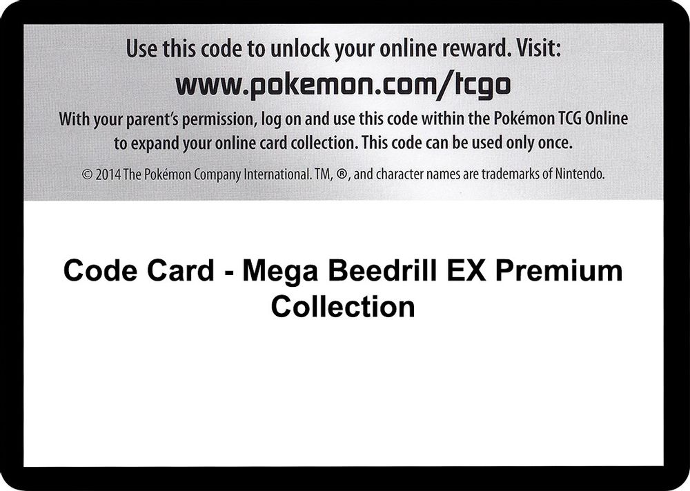 Code Card - Mega Beedrill EX Premium Collection — XY - Evolutions