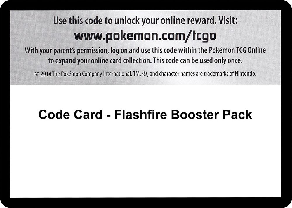 Code Card - Flashfire Booster Pack — XY - Flashfire