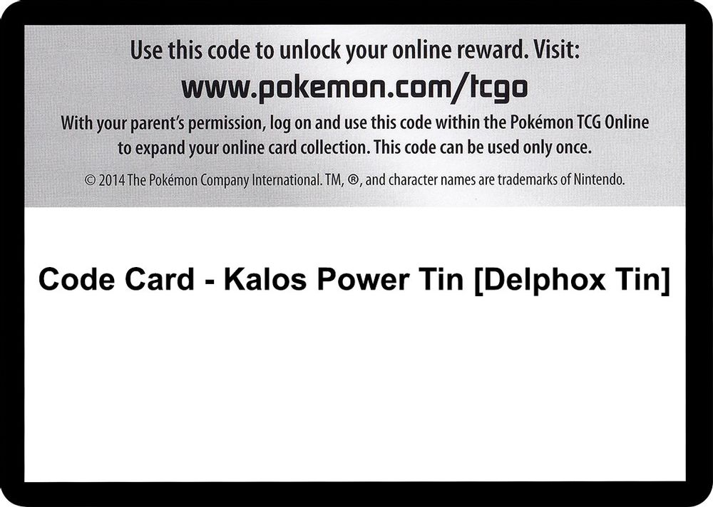 Code Card - Kalos Power Tin [Delphox Tin] — XY - Flashfire