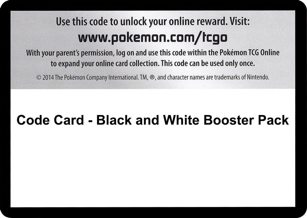 Code Card - Black and White Booster Pack — Black and White