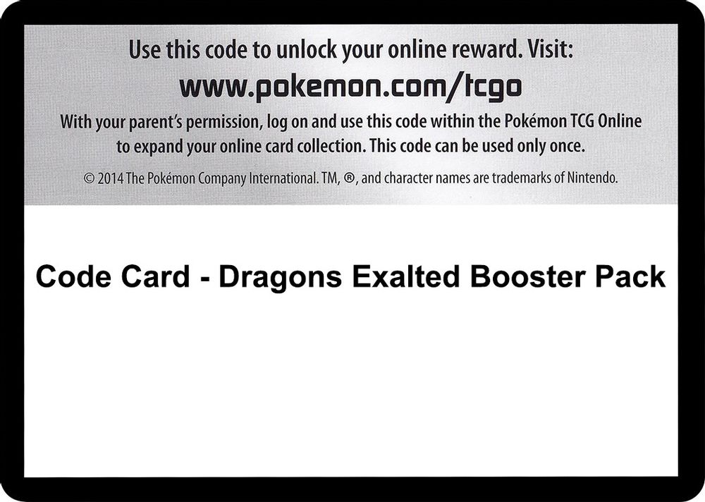 Code Card - Dragons Exalted Booster Pack — Dragons Exalted