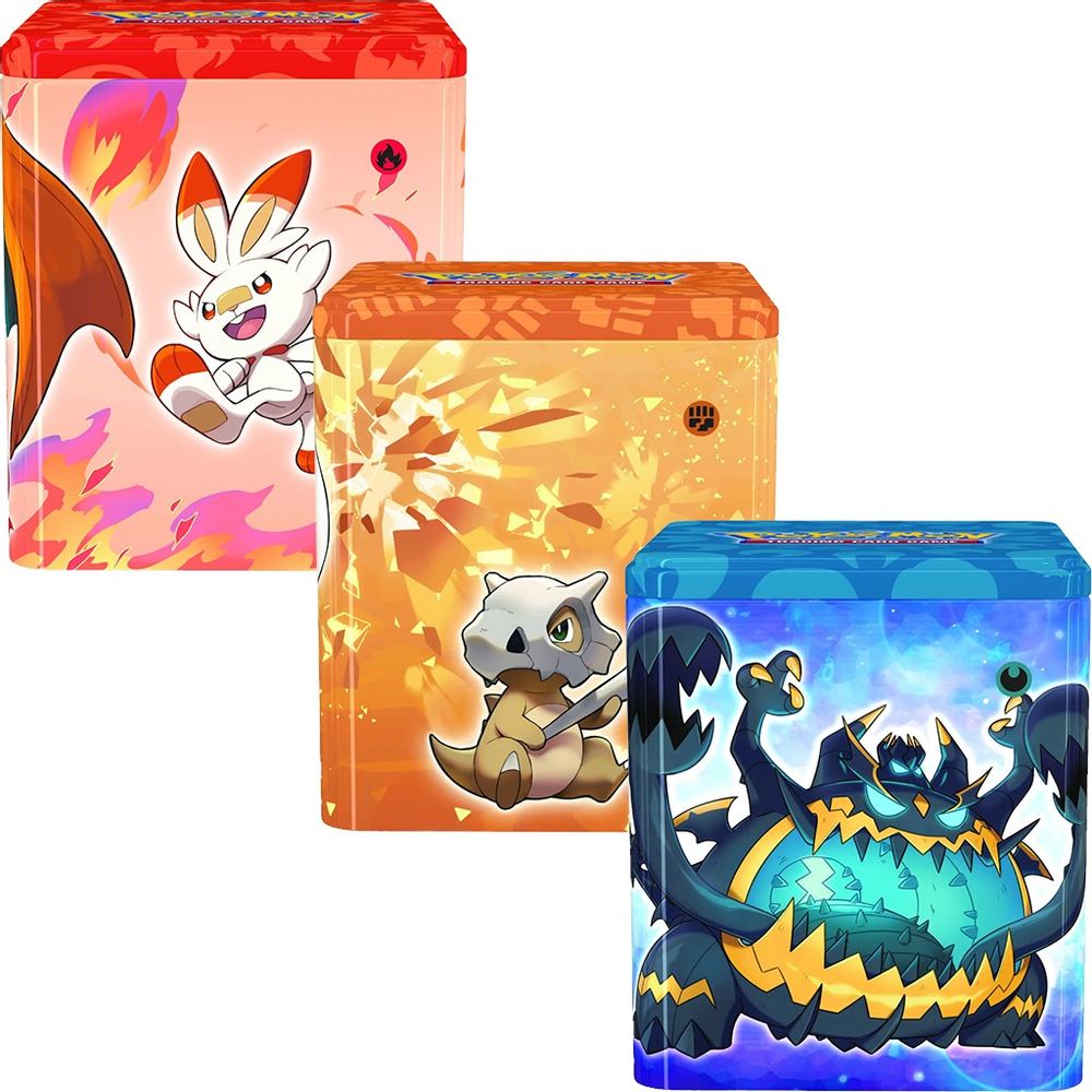 Pokemon Stacking Tins: Fighting-Fire-Darkness [Set of 3] — SWSH11: Lost Origin