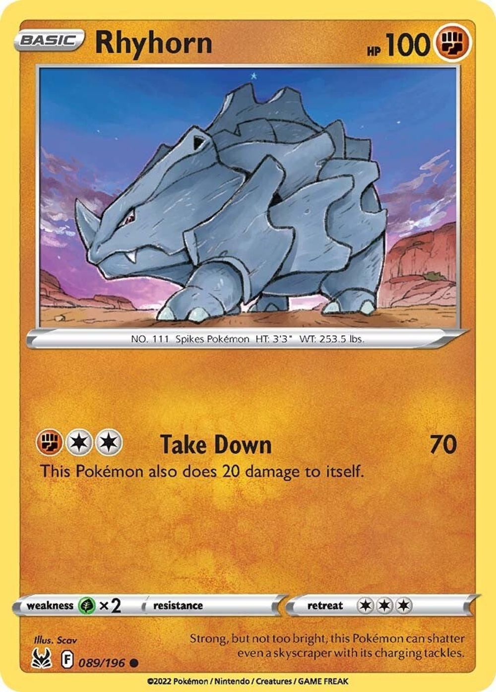 Rhyhorn — SWSH11: Lost Origin