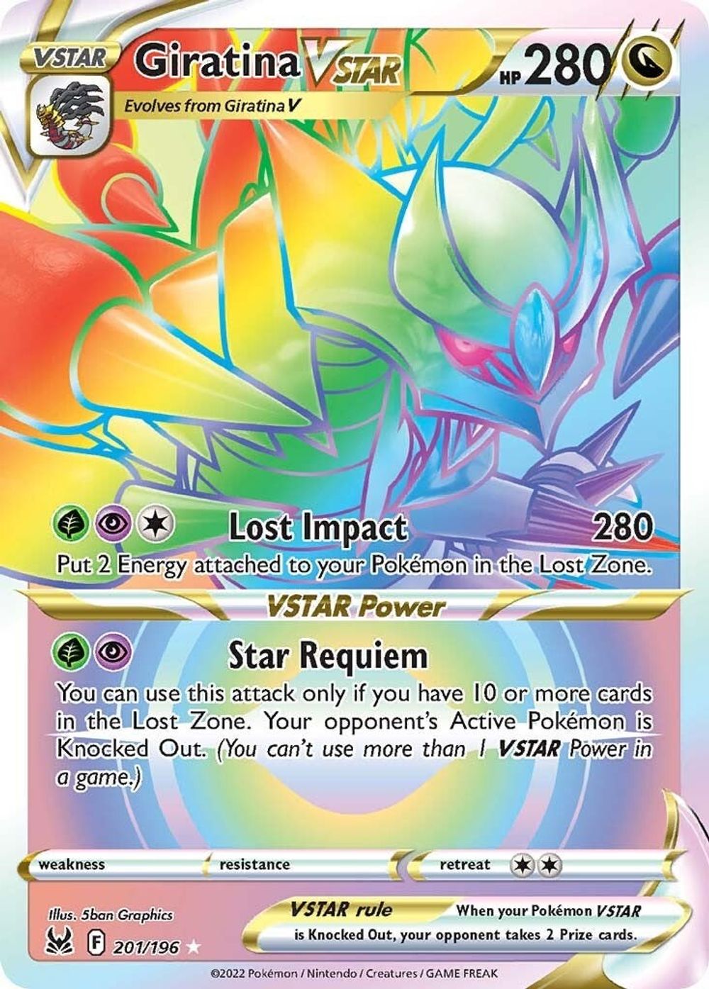 Giratina VSTAR (201) (Secret) — SWSH11: Lost Origin